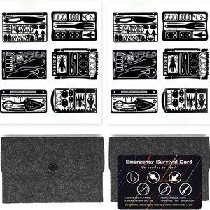 Multitool Card Emergency Camping Tool EDC Kit in  Wallet Outdoor Hunting (Silver